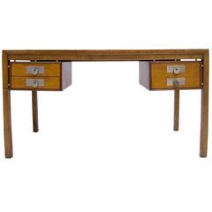 Michael Taylor for Baker Mid-Century Modern Desk in Walnut with Disc Pulls