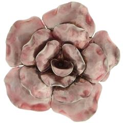 Pink Gardenia Pendant or Brooch by OMV