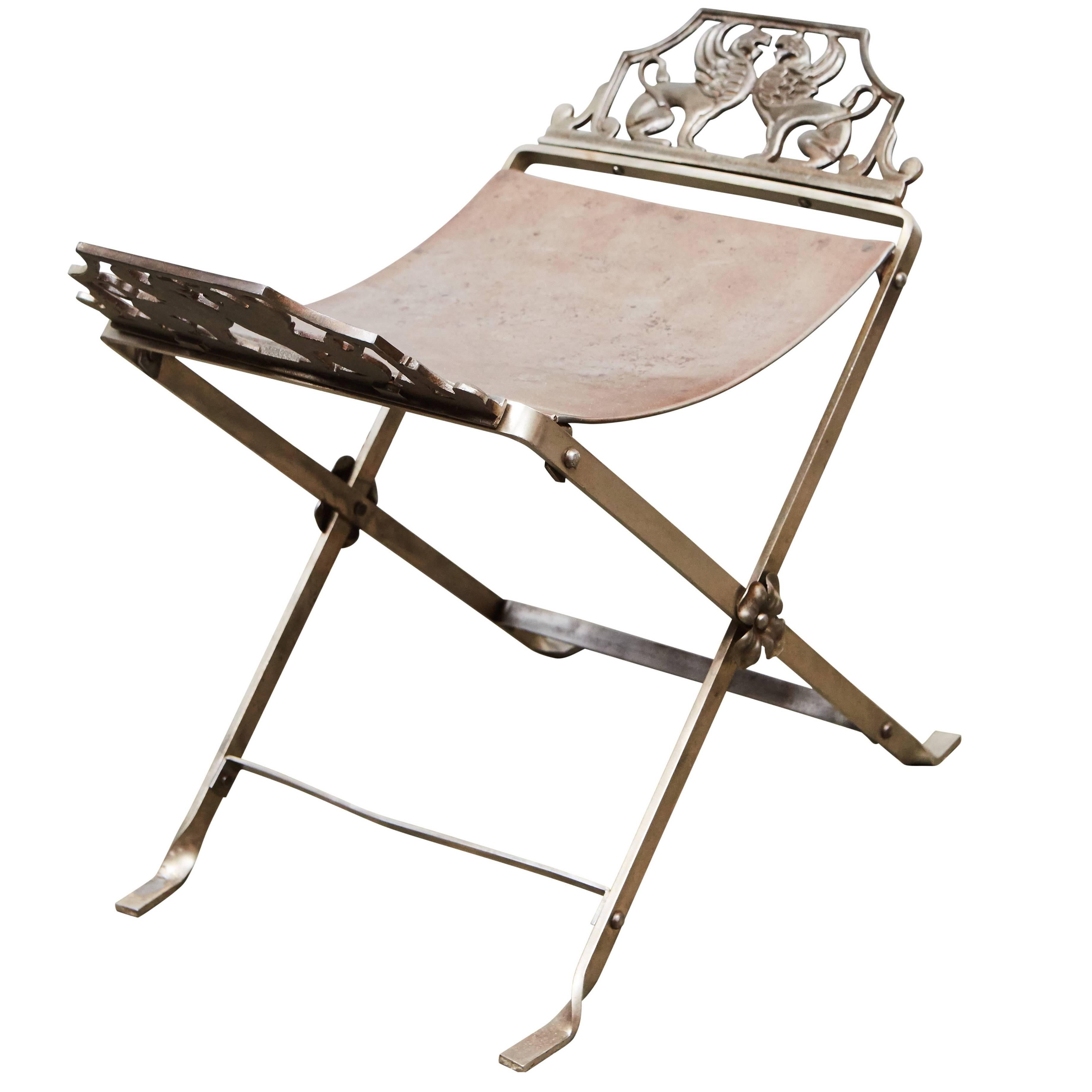 1920s Metal Stool For Sale