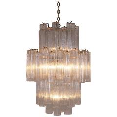 Vintage Italian "Tronchi" Glass Chandelier by Venini 3