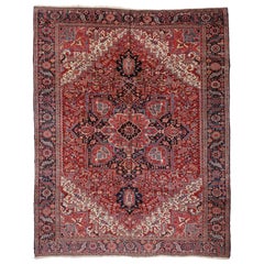 Semi-Antique Persian Heriz Rug with Modern Style