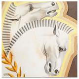 "Rearing Horses," High Style Pair of Art Deco, Mixed-Media Pieces by Von Liski
