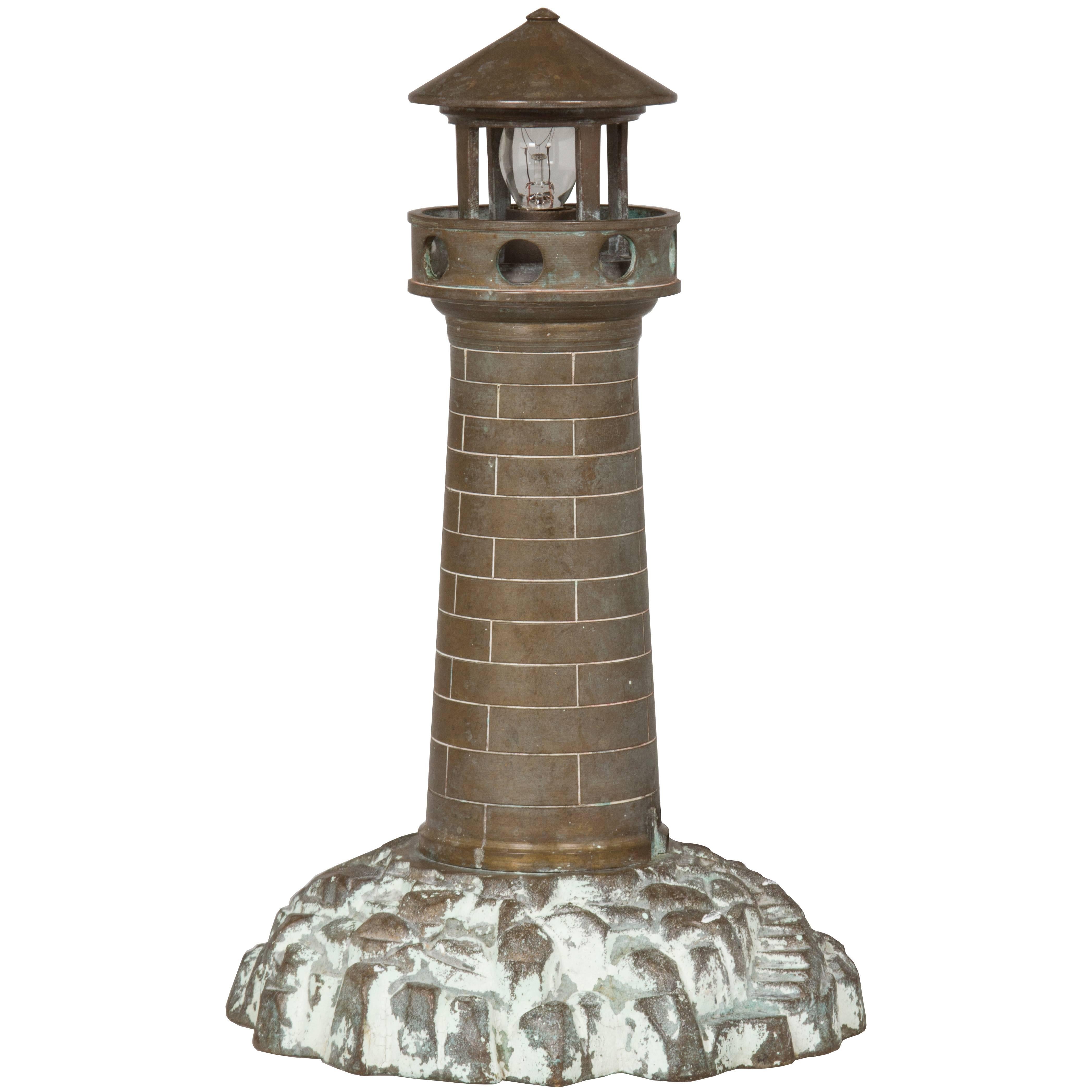 Bronze Lighthouse Lamp For Sale