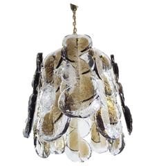 Kalmar Amber Murano Swirl Glass Chandelier