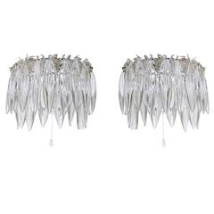 Pair of Crystal Glass Wall Sconces by Bakalowits & Sons 5