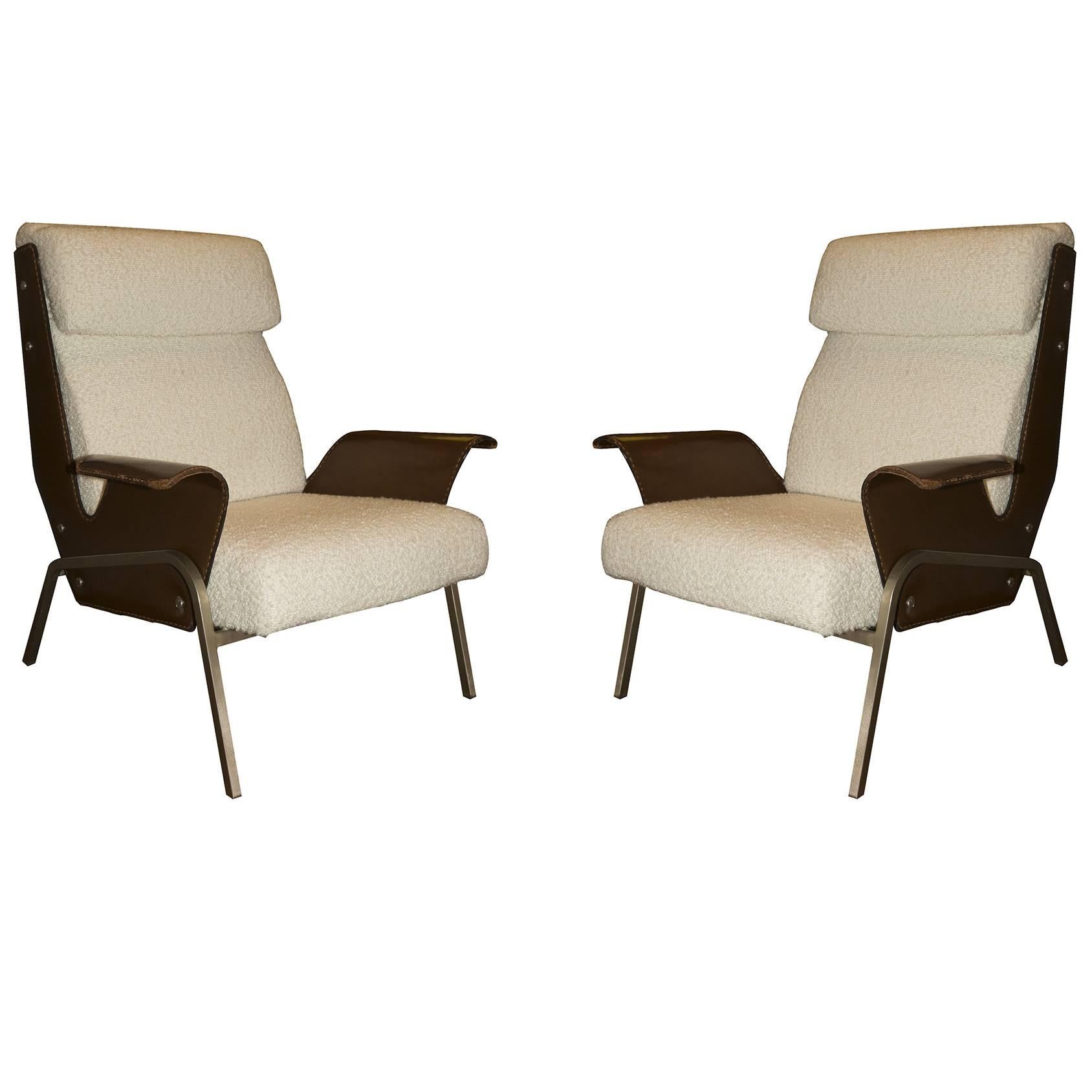 Pair of Alba Lounge Chairs by Gustavo Pulitzer for Arflex, made in Italy, 1959 For Sale