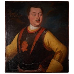 Portrait of a Noble Gentleman Wearing Breastplate, Oil on Canvas, 18th Century