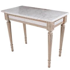 French 19th Century Marble-Top Painted Console