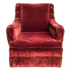 Red Velvet Club Chair