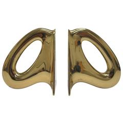 Pair of Carl Aubock Brass Bookends, Signed, Austria, 1950s 2