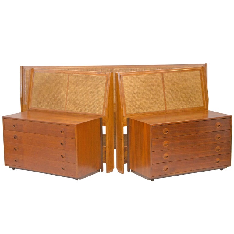 Danish King Size Headboard With Matching Nightstands By Hansen And Guldborg At 1stdibs