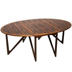 Danish Rosewood Oval Dining Table by Kurt Østervig