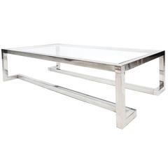 Chromed Steel Maison Jansen Coffee Table Chromed Steel Maison Jansen Coffee Table