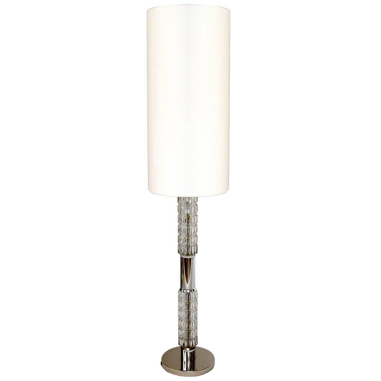 Richard Essig Floor or Table Lamp with Illuminated Glass Stand, 1970s
