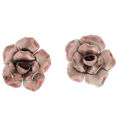Pink Gardenia Earrings by OMV