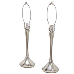 Pair of Chrome Mid-Century Modern Table Lamps 3