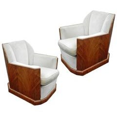 Pair of Art Deco Walnut Veneer Armchairs 7