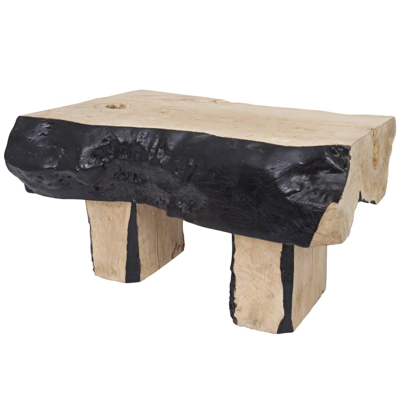 Antique Wood Black Coffee Table For Sale