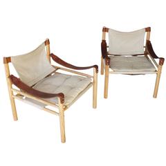 Used Pair of 'Scirocco' Canvas Safari Chairs by Arne Norell