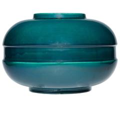 Green Handmade and Glazed Ceramic Vase by OMV