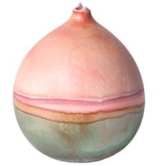 Unique Handmade 21st Century Terracotta and Sage Dip-Dyed Bud Vase