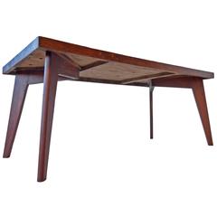 Exceptional Pierre Jeanneret Dining Table in Solid Sissoo Rosewood