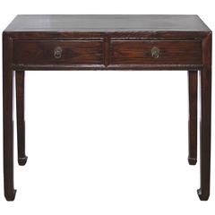 Antique Two-Drawer Elm Table