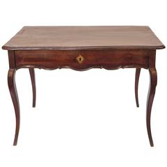 French Louis XV Style, Early 19th Century Walnut Side Table with Inlay