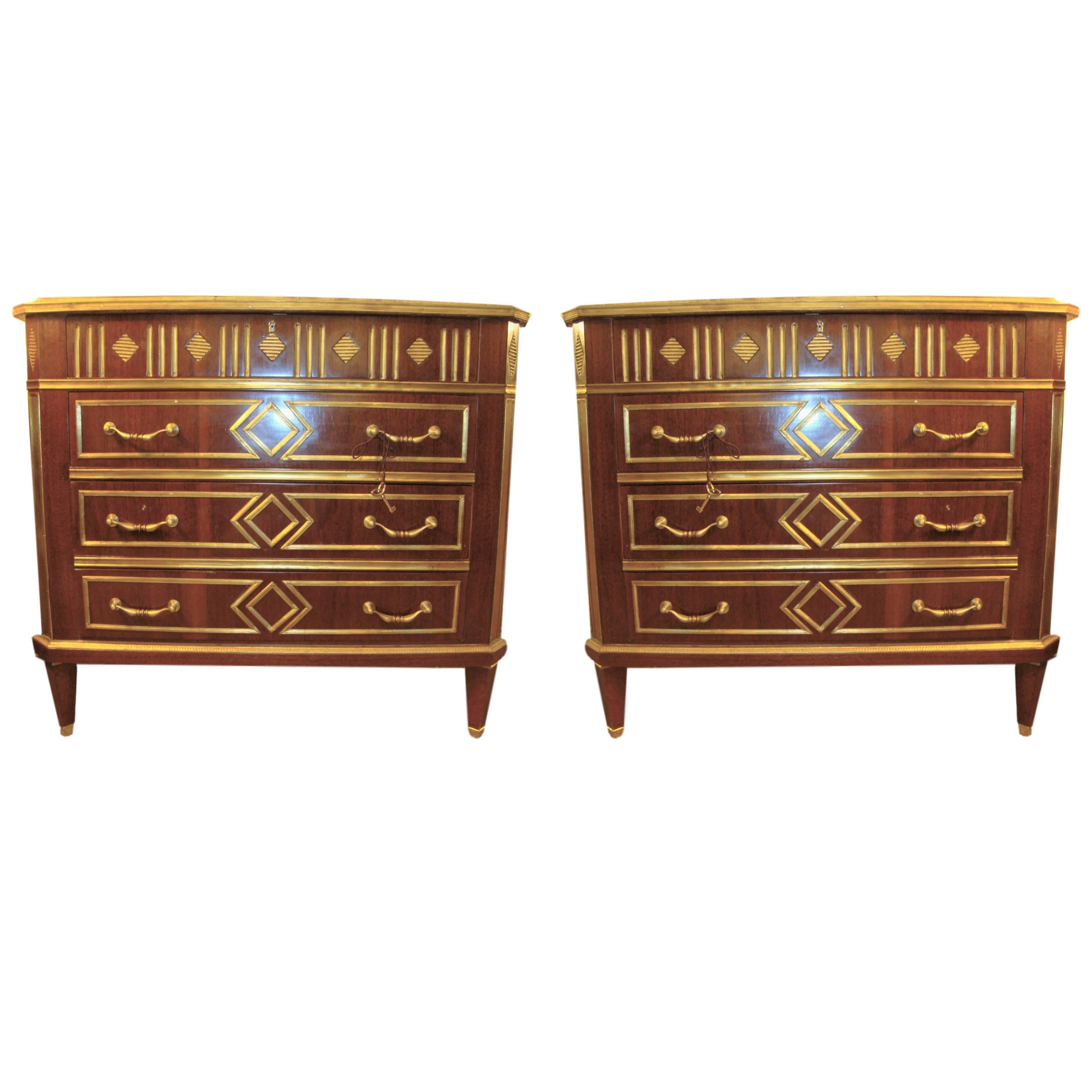 Pair of Russian Neoclassical Commodes