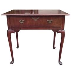 18th-19th Century English Walnut Table with Single Drawer 2