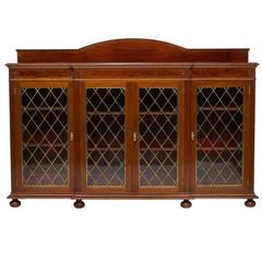 Antique English Mahogany Credenza Bookcase