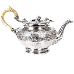 Antique Sterling Silver Teapot by John Bridge, 1825