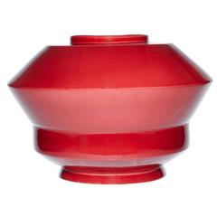 Red Handmade and Glazed Ceramic Vase by OMV