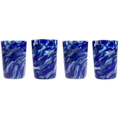 Set of Four Handblown Laguna B. Glasses for Cabana