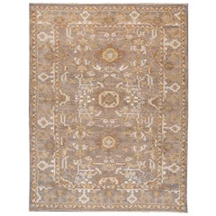 21st Century Modern Taupe Persian Sultanabad Carpet