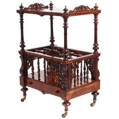 19th Century Freestanding Victorian Burr Walnut Canterbury