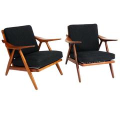 Two Chairs, One Teak and One Teak/Oak, by Arne Hovmand-Olsen, Designed 1958