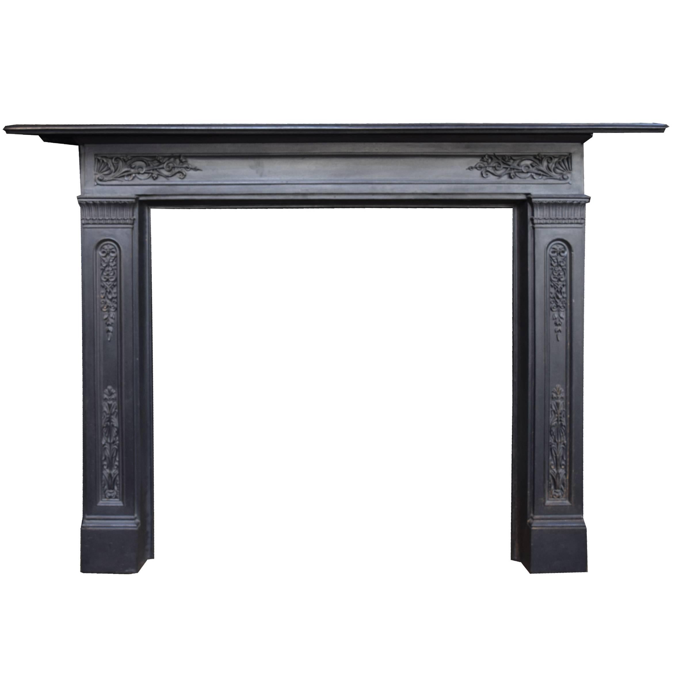 English Cast Iron Fireplace Mantel