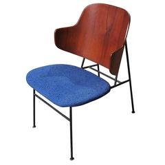Ib Kofod-Larsen "Penguin" Iron and Molded Birch Danish Lounge Chair