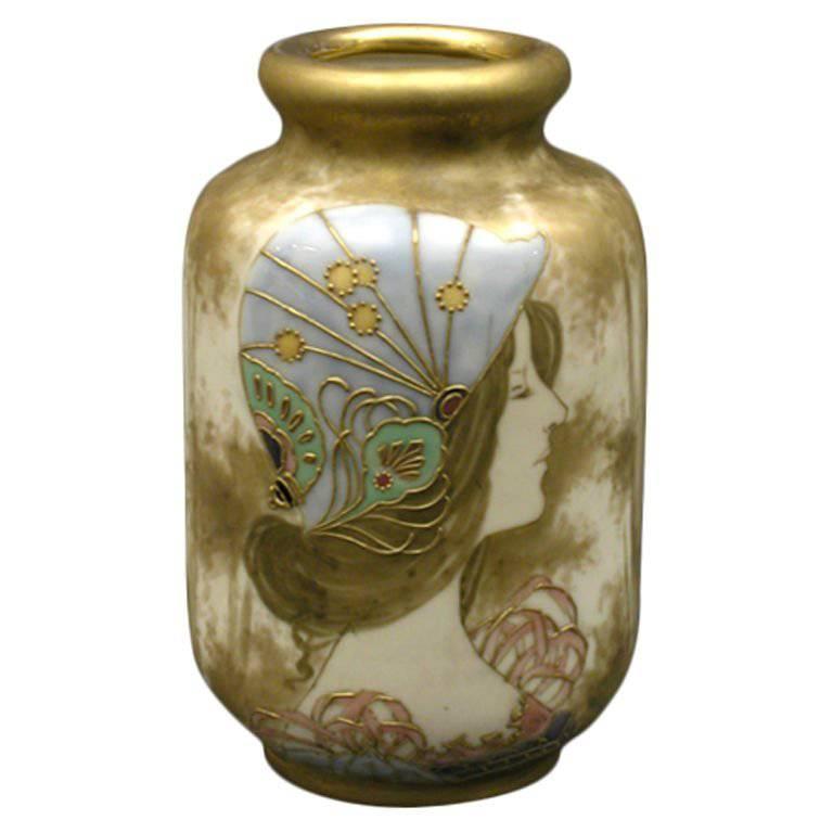 Amphora Art Nouveau Period Portrait Vase For Sale at 1stdibs