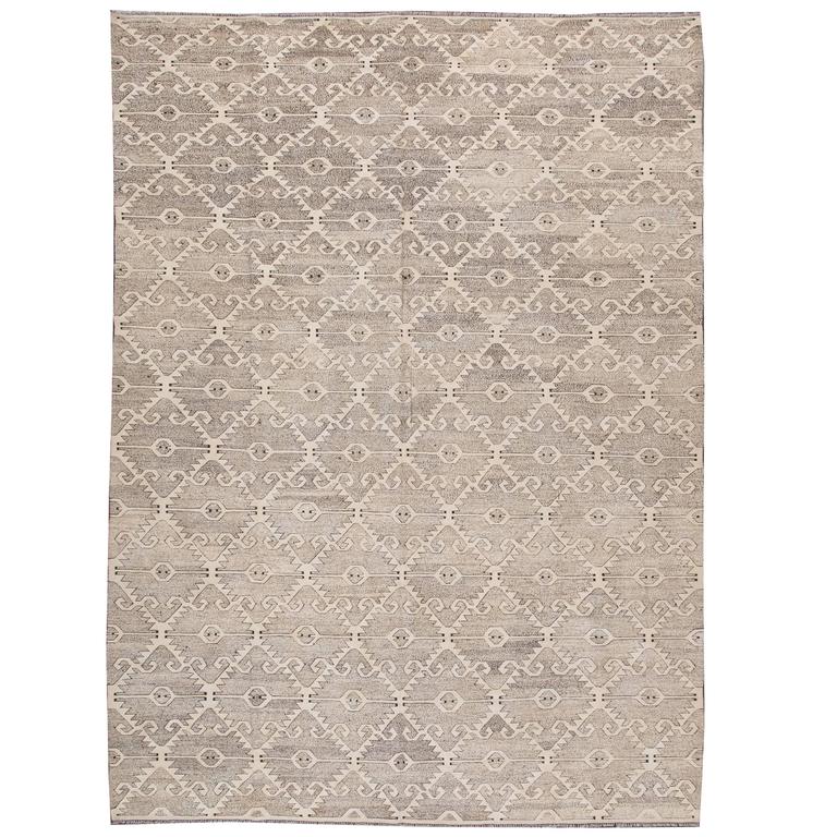 Gray Kilim Rug at 1stdibs