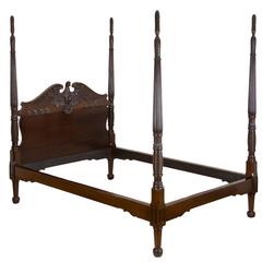 Grand Mahogany Classical Bed with Eagle Headboard, Southern, circa 1830-1840