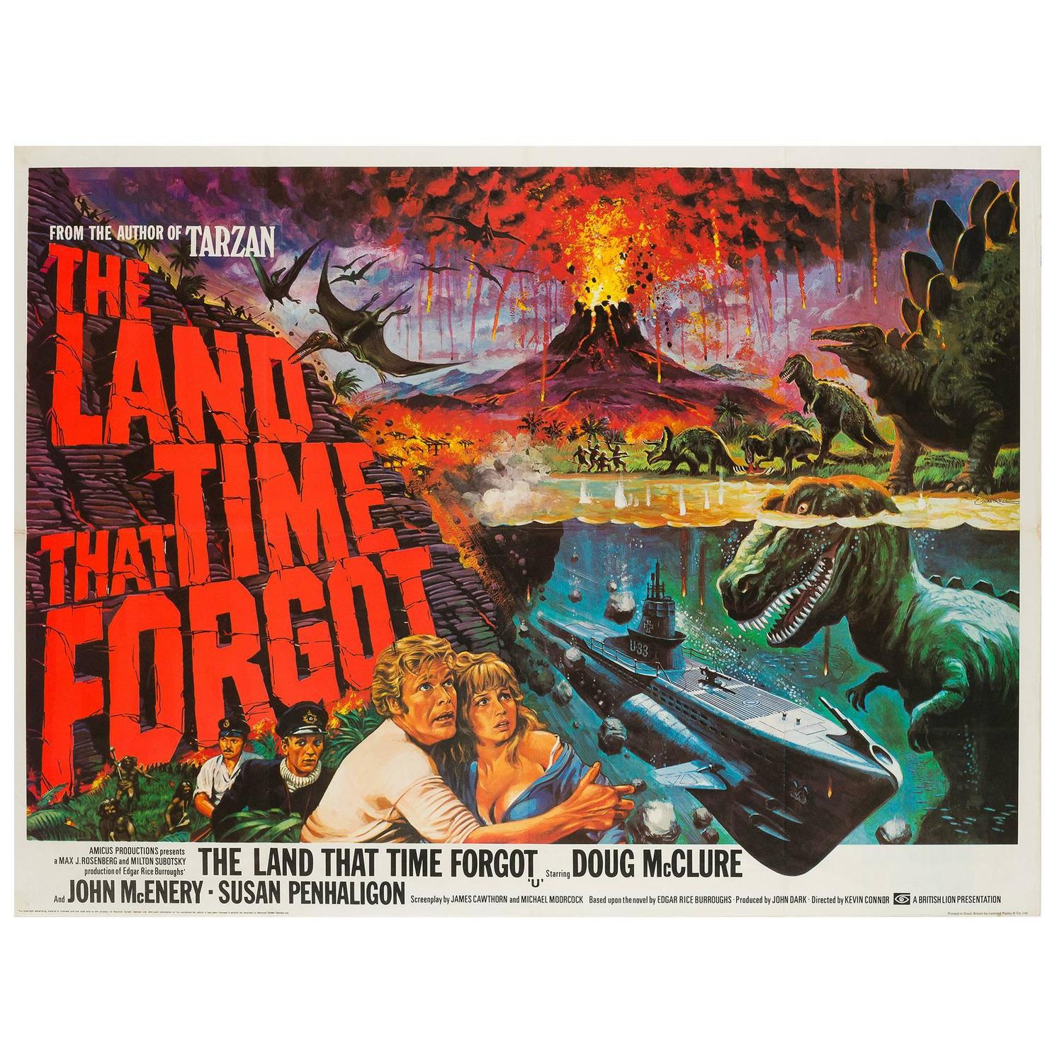 "The Land That Time Original UK Film Poster, Tom Chantrell
