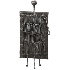 Mid-Century Iron Brutalist Sculpture by J. Duval Brasseur