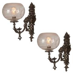 Highly Ornate Victorian Wall Sconce, Pair, circa 1885