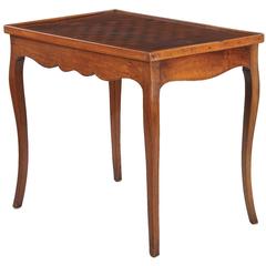 Louis XV Style Marquetry Walnut Game Table, Late 1800s