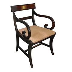 Antique Regency Style Scroll Armchair