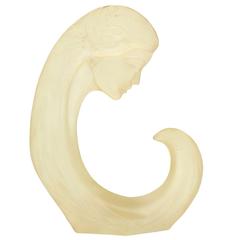 Carved Lucite Sculture of a Woman Face 5