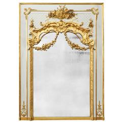Antique French, Louis XVI Gold Leaf Trumeau 1