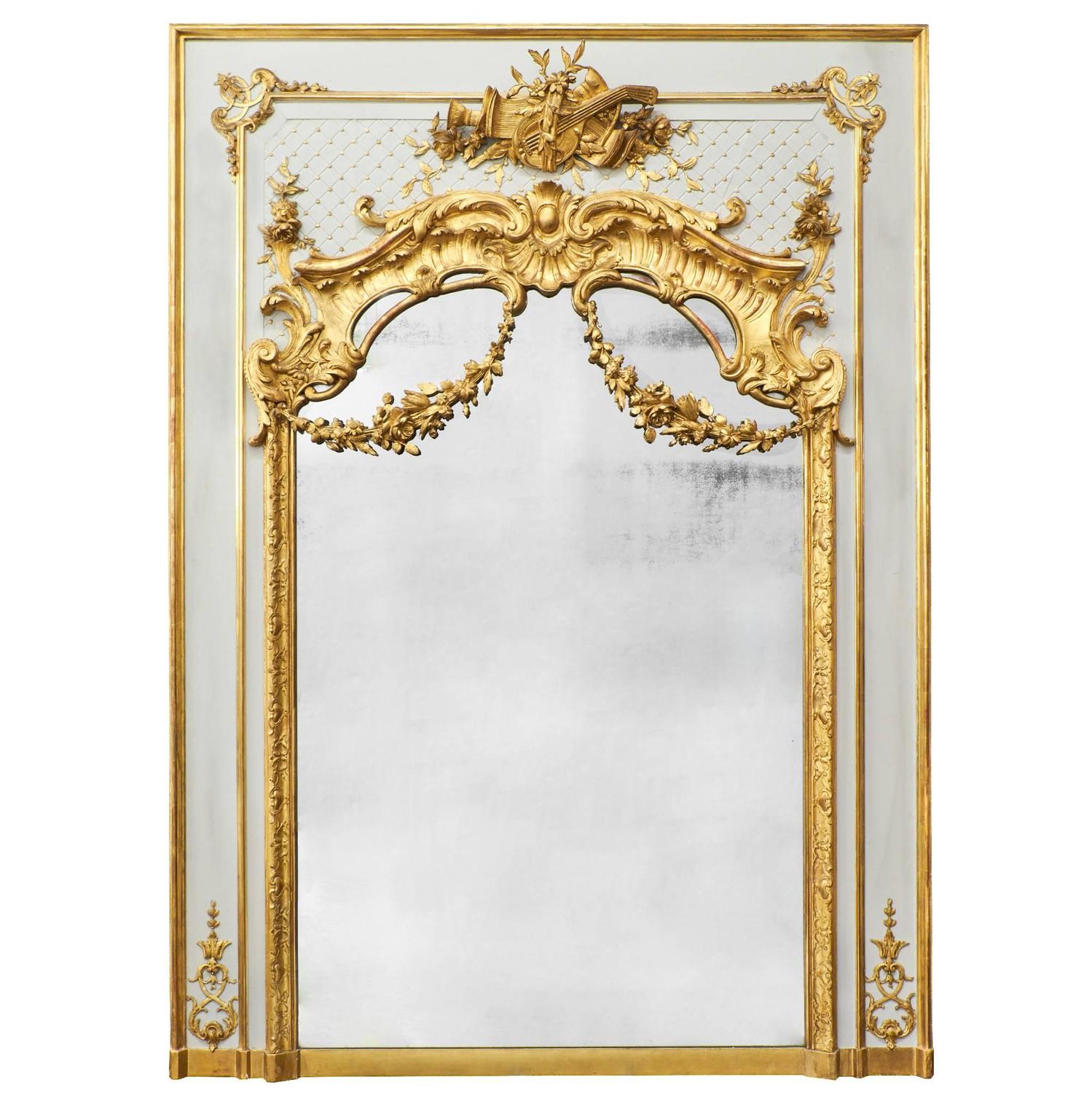 Antique French Louis Xvi Gold Leaf Trumeau For At 1stdibs